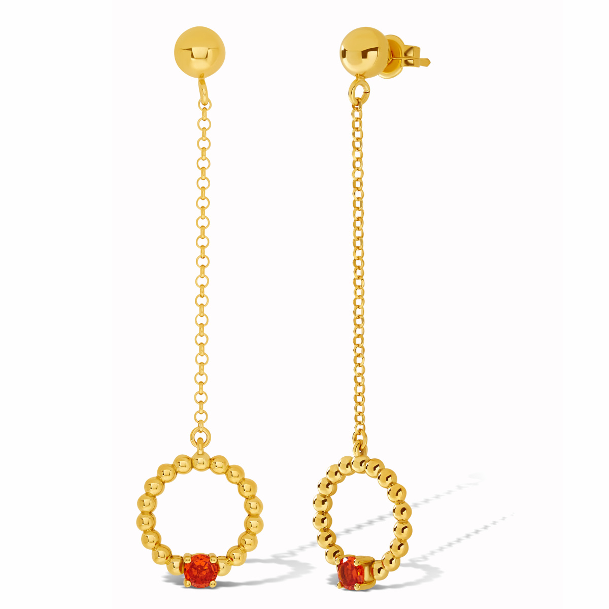 Pendientes moon oro con circonita corsia