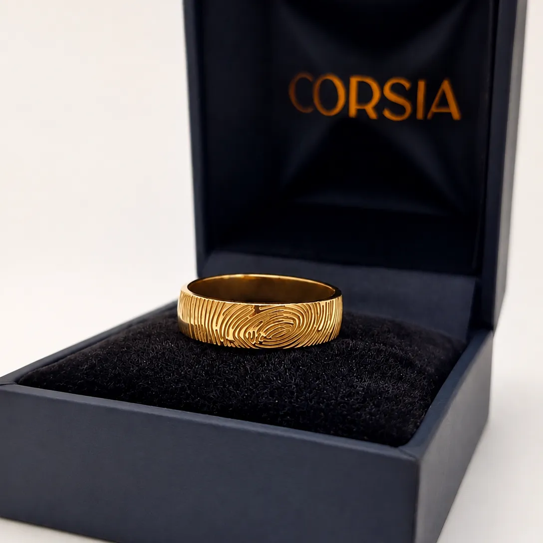 Anillo personalizado alianza con huella Corsia