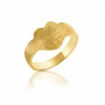 Anillo personalizado anillo con huella con forma corazón corsia