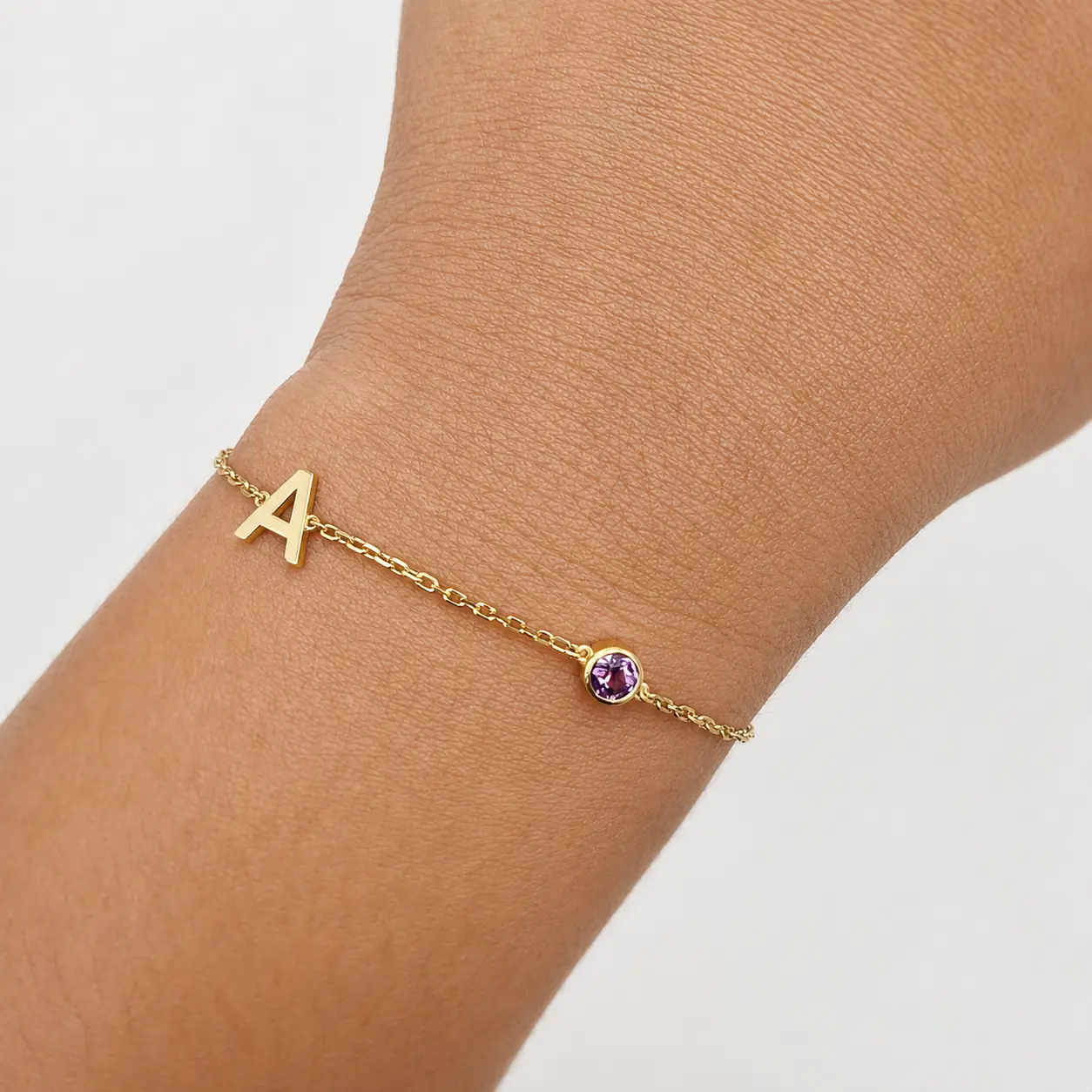 mes de nacimiento Pulsera personalizada pulsera con inicial pulsera de oro corsia