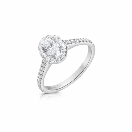 Anillo diamante oval 0,38 qt y orla y brazo brt 0,35 qt Corsia