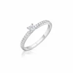 Anillo sorlitario de oro blanco con diamante central 0,20 y brazo de diamantes corsia (2)