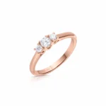 Tresillo de brillantes oro rosa Corsia