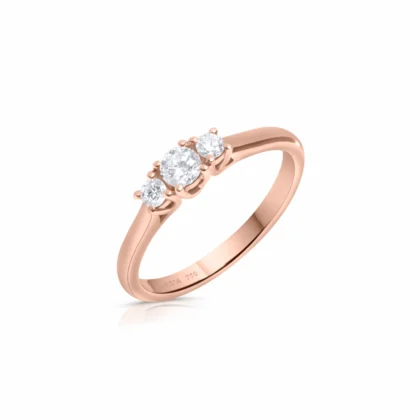 Tresillo de brillantes oro rosa Corsia