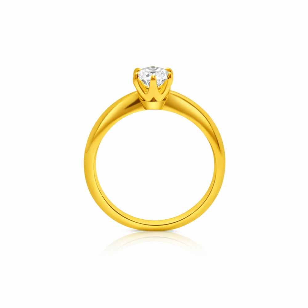 Anillo solitario de oro amarillo con brillante de 0,50 quilates corsia