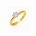 Anillo solitario de oro amarillo con brillante de 0,50 quilates corsia